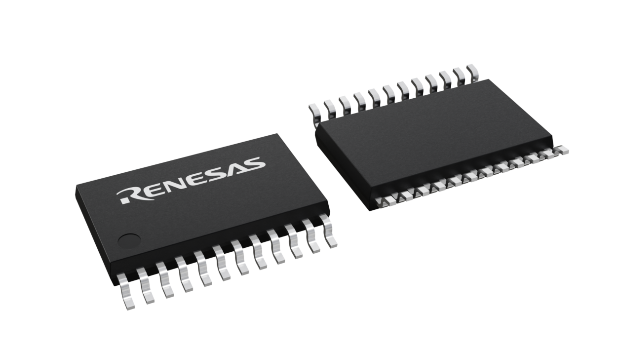 3D illustration featuring top and bottom views of TSSOP IC chip package with 24 lead count.