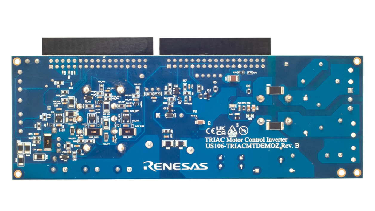 Bottom view of US106-TRIACMTDEMOZ board.