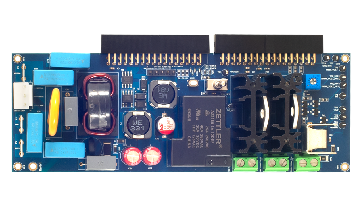 Top view of US106-TRIACMTDEMOZ board.