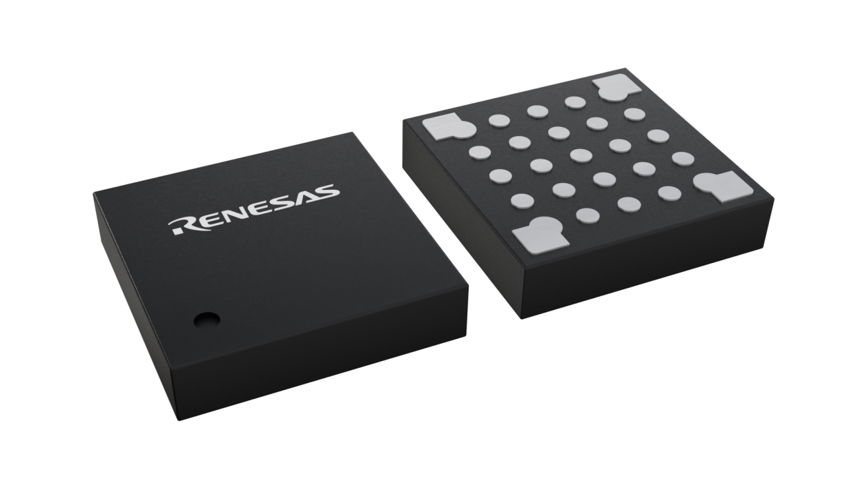 3D illustration featuring top and bottom views of WFLGA IC chip package with 25 lead count.