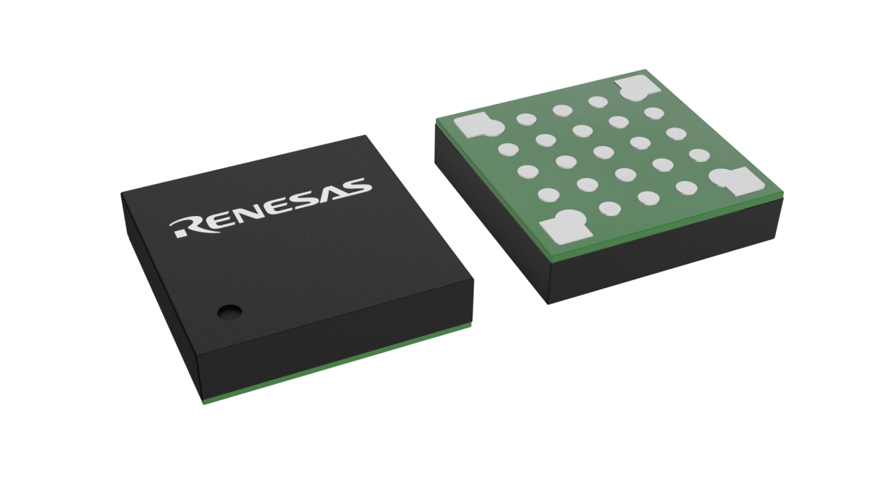 3D illustration featuring top and bottom views of WFLGA IC chip package with 25 lead count.