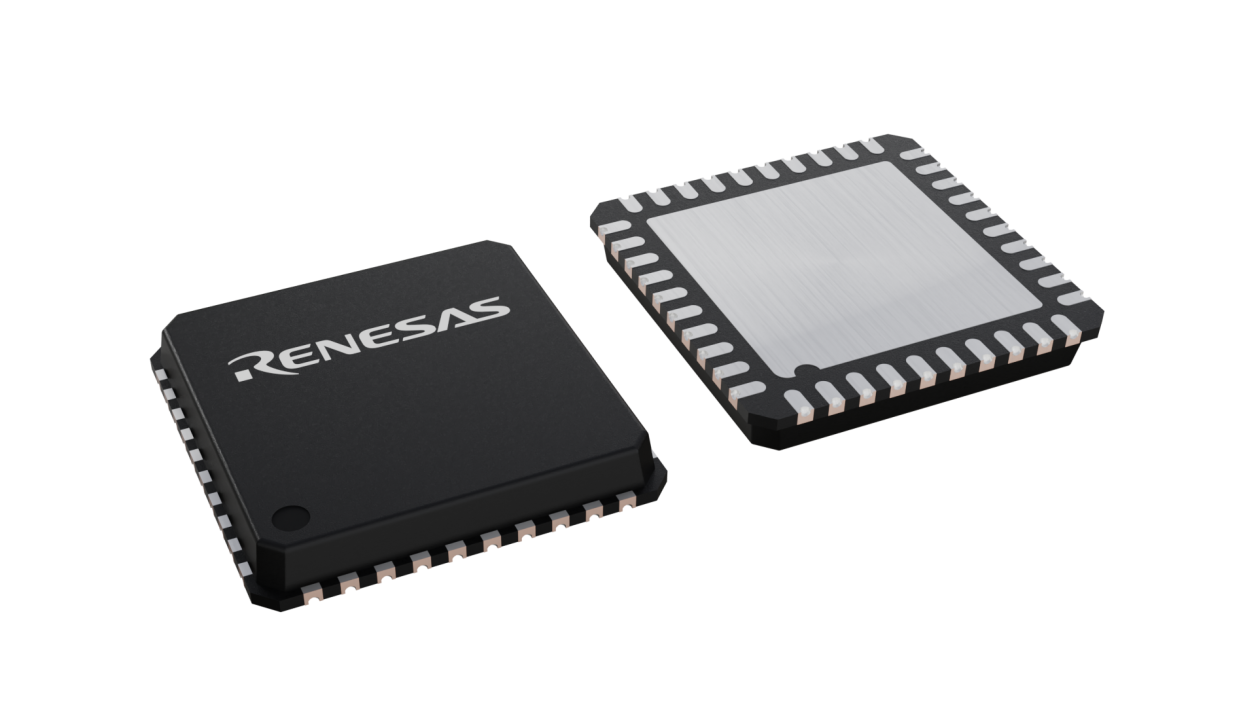 3D illustration featuring top and bottom views of WFQFN IC chip package with 40 lead count.