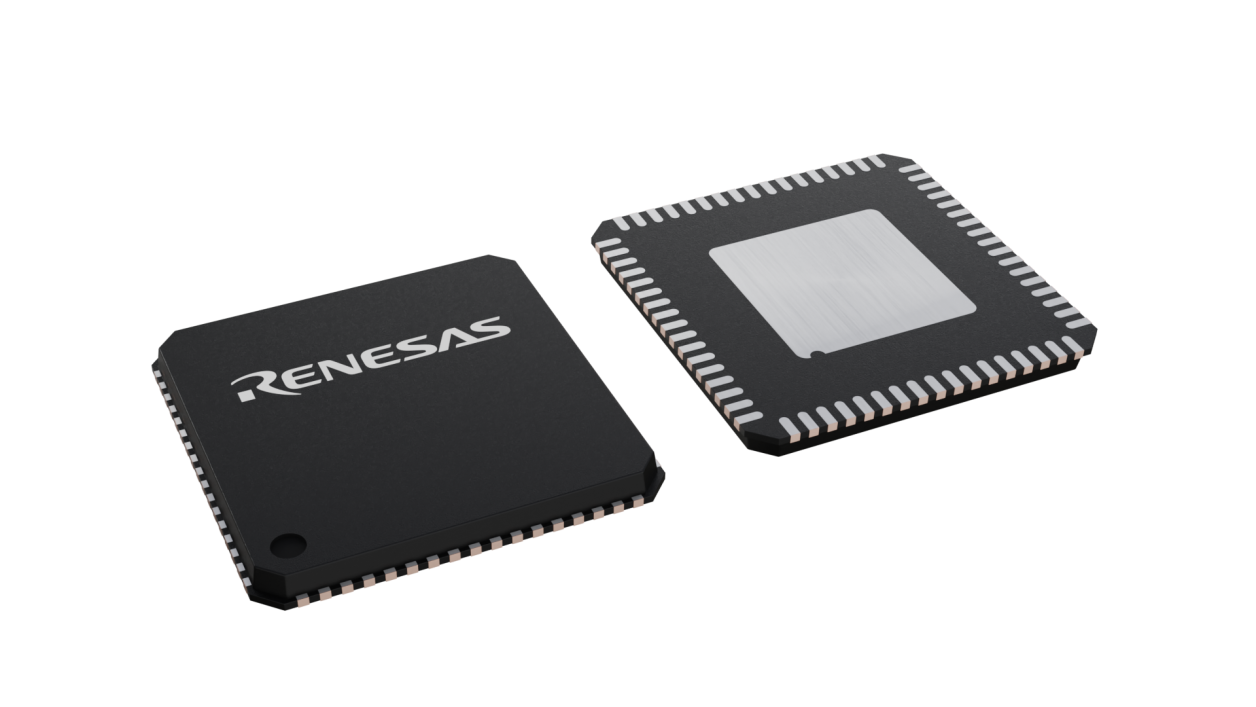 3D illustration featuring top and bottom views of WFQFN IC chip package with 68 lead count.