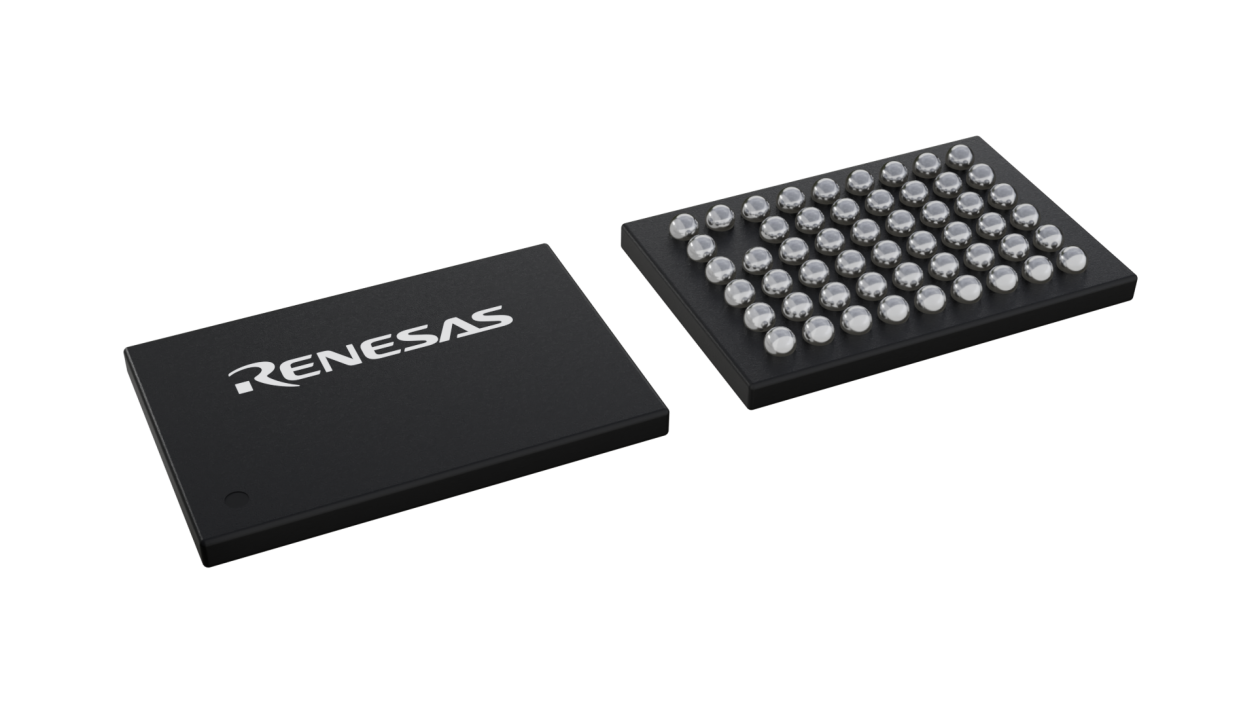 3D illustration featuring top and bottom views of WLCSP IC chip package with 53 lead count.
