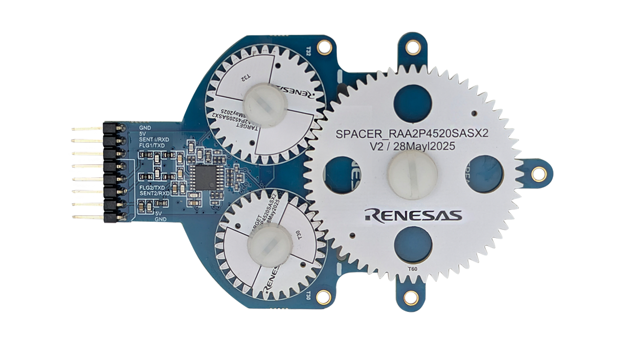 Top view of WS129-SAS-REFZ reference design inductive position sensor board.