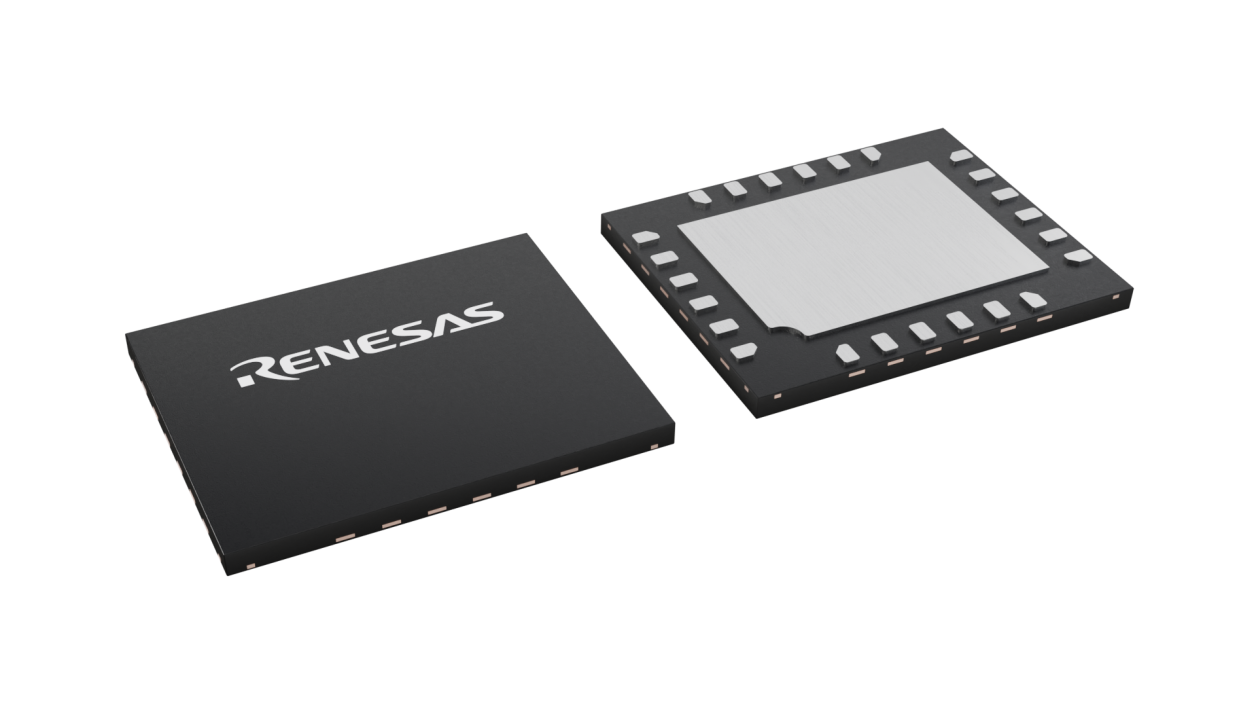 3D illustration featuring top and bottom views of X2QFN IC chip package with 28 lead count.