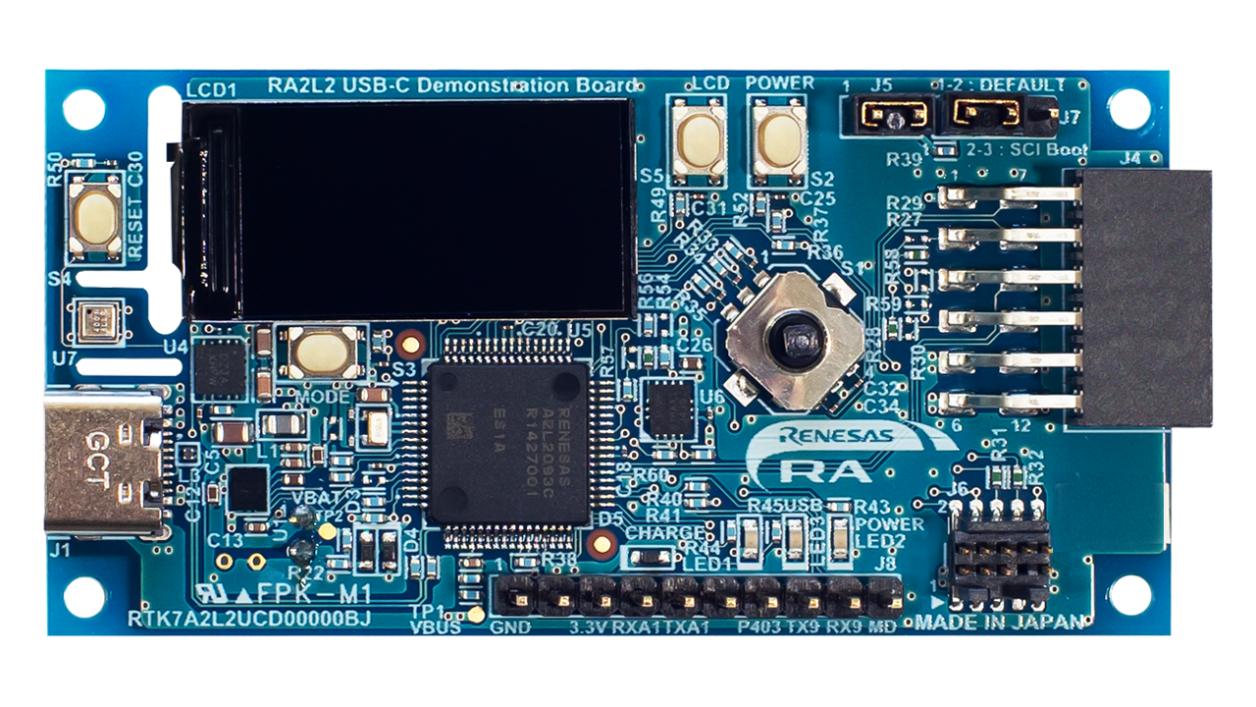 RTK7A2L2UCD00000BJ 参考设计电路板 - 顶视图