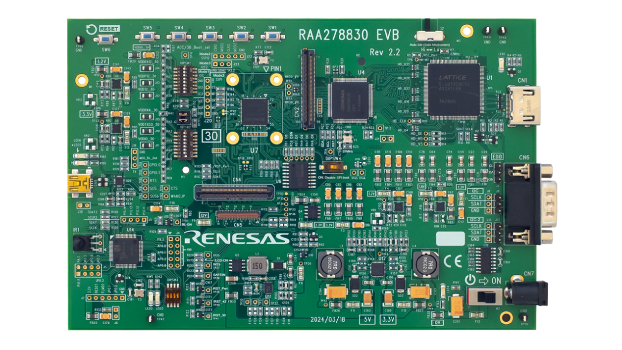 RTKA278830Dx0000BU 评估板 - 顶视图