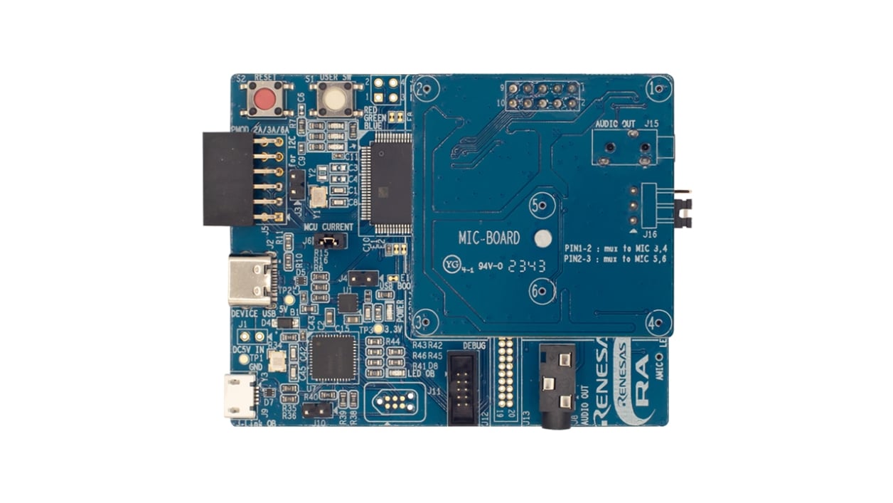 VK-RA8M1 语音用户演示电路板 - 正面