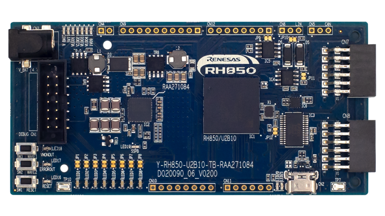 Y-RH850-U2B10-TB-RAA271084 Evaluation Board - Top