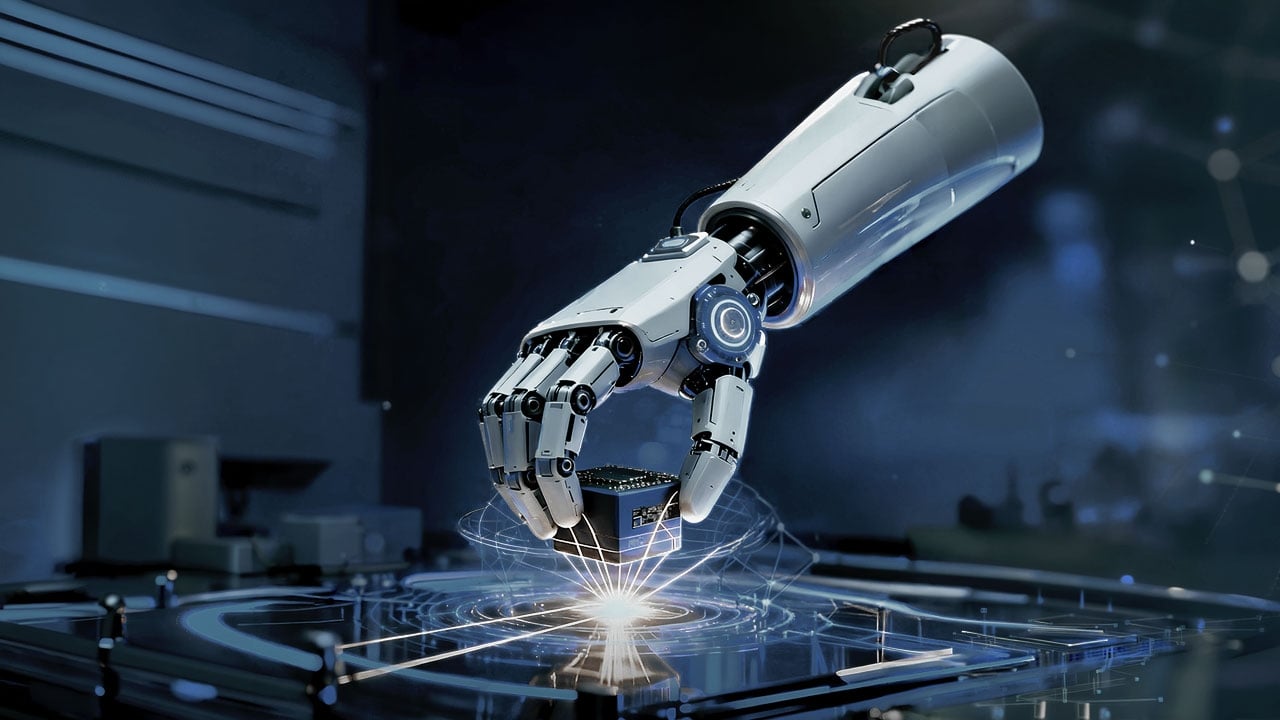 Renesas dexterous hand picking up chip.