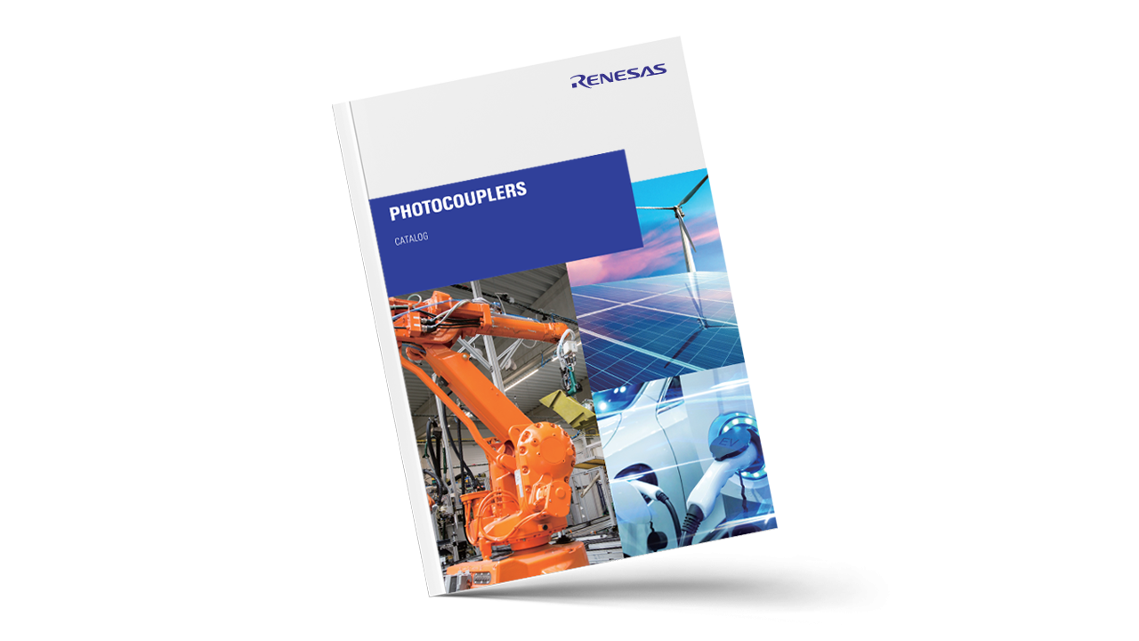 Brochure cover featuring photocoupler products.