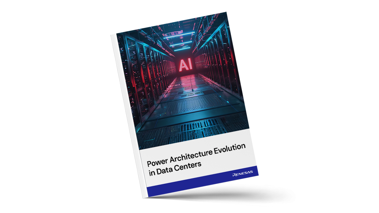 Whitepaper cover featuring power architecture evolution in data centers.