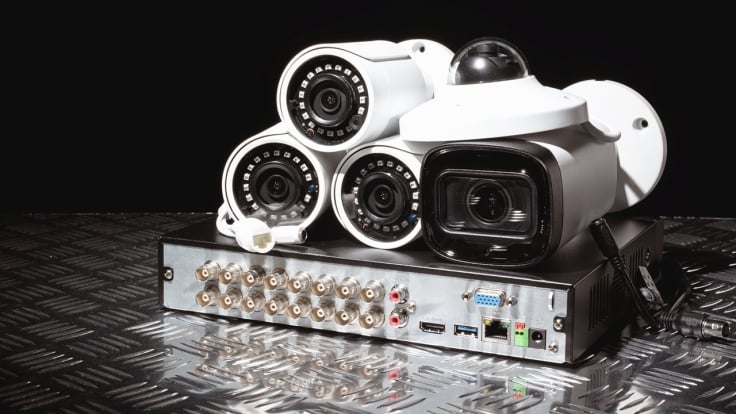 Modern security cameras and video recorder