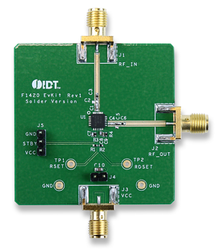 F1421/F1420 RF Amplifier Evaluation Board - Top