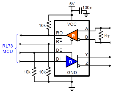 RAA788150 - Typical Operating Circuit for Full-Duplex Transceiver