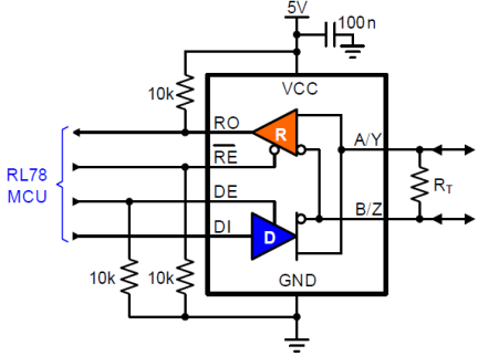 RAA788152 - Typical Operating Circuit for Half-Duplex Transceiver