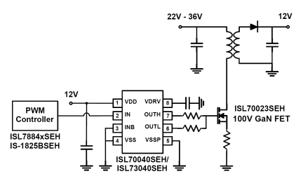 ISL70040SEH_ISL73040SEH Functional Diagram