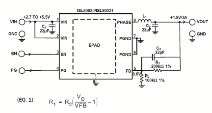 ISL80030x_ISL80031x Functional Diagram