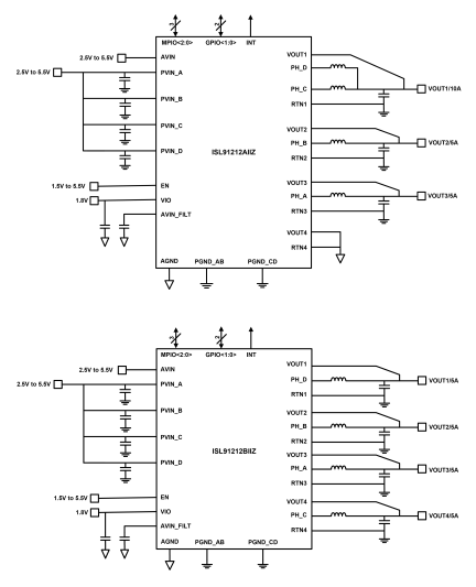 ISL91212A_ISL91212B Functional Diagram