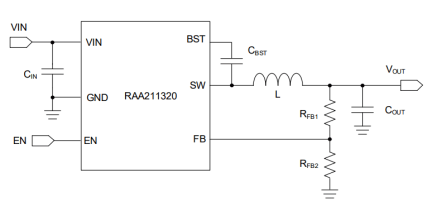 RAA211320 Typical Application Circuit Diagram