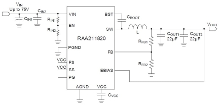 RAA211820 Typical Application Circuit