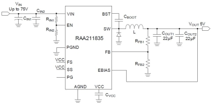 RAA211835 Typical Application Circuit