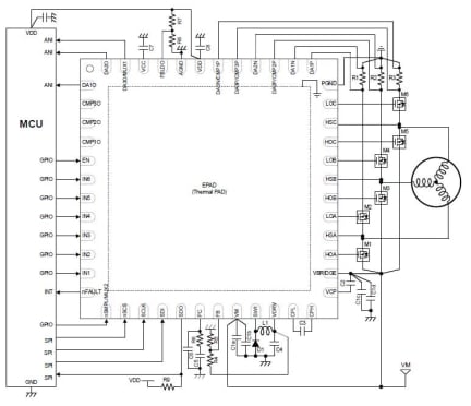RAA306012 External Circuit Example – 3-Shunt Sensorless FOC