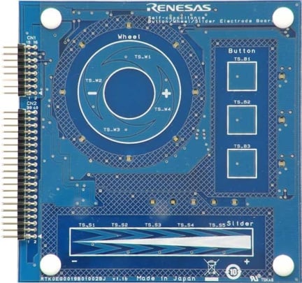 Self-Capacitance Button/Wheel/Slider Electrode Board