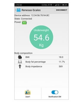 Smart Body Fat Scale App Screen