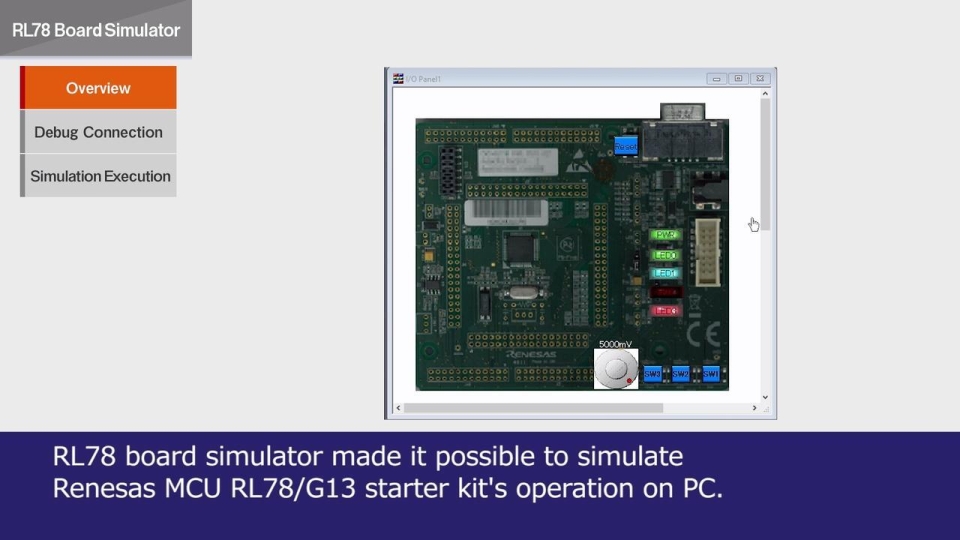 RL78 Web Simulator: Board Simulator