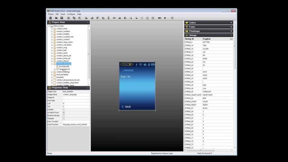 GUIX Multilingual SmartWatch Demonstration