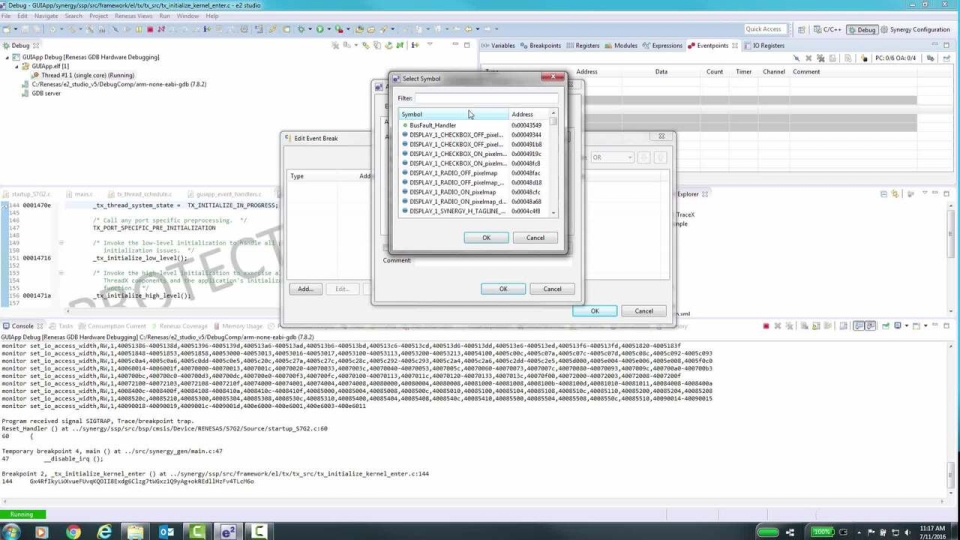 Advanced Debugging of a Renesas Synergy Project