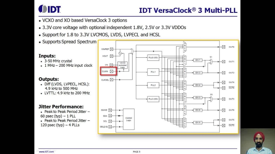 VersaClock® 3 and LP Programmable Clock Generator Overview by IDT