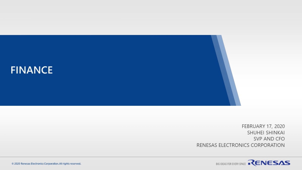 Finance (simultaneous interpretation) - Renesas Analyst Day