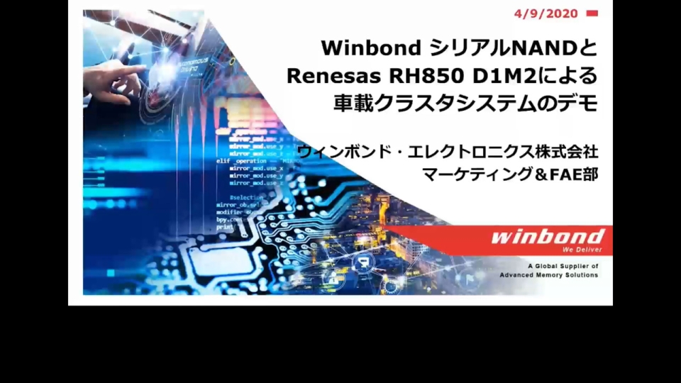 Automotive Cluster - Winbond W25M02GV & RH850/D1M2 (Winbond Electronics Corp. Japan)