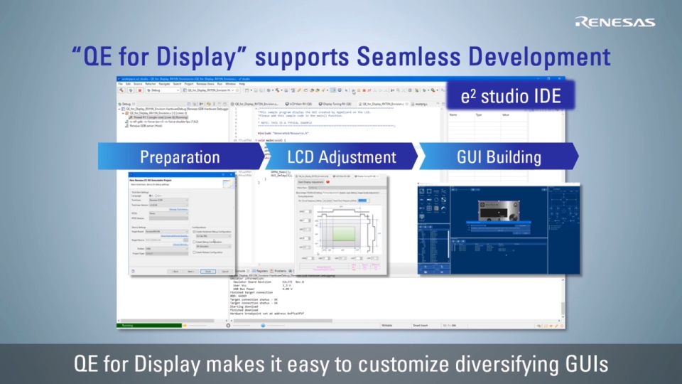 Easy GUI Development by Using QE for Display