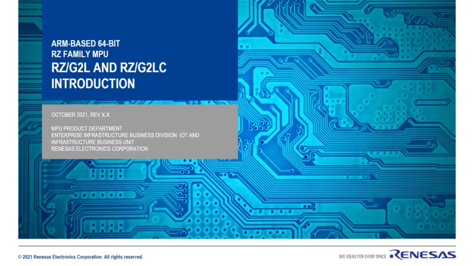 Online Training on RZ/G2L and RZ/G2LC 64-bit Arm-based MPUs 