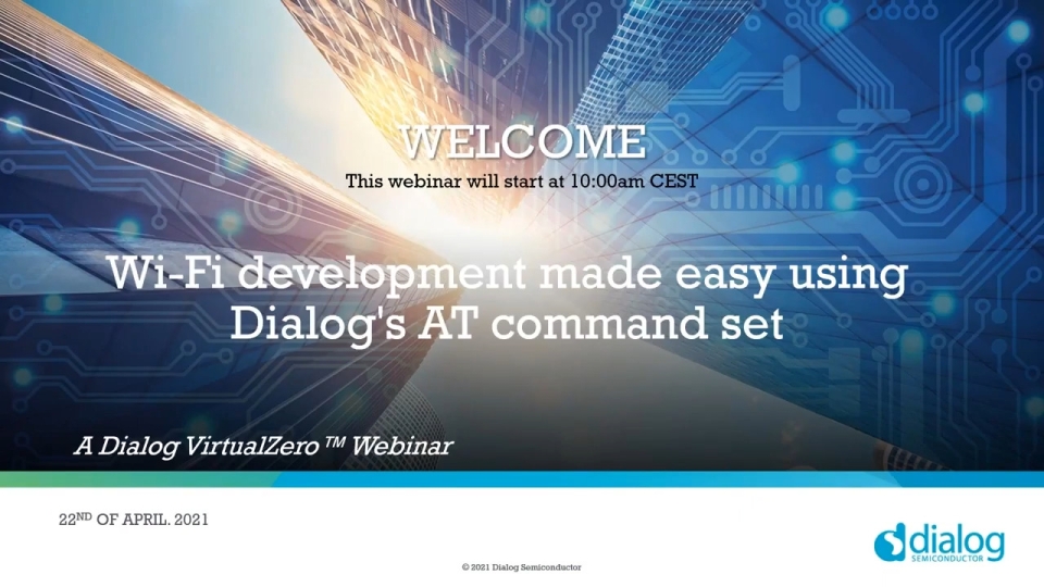 Wi-Fi development made easy using Dialog's AT command set