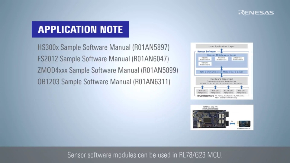 Simple Guide for RL78/G23 Sensor Software Module