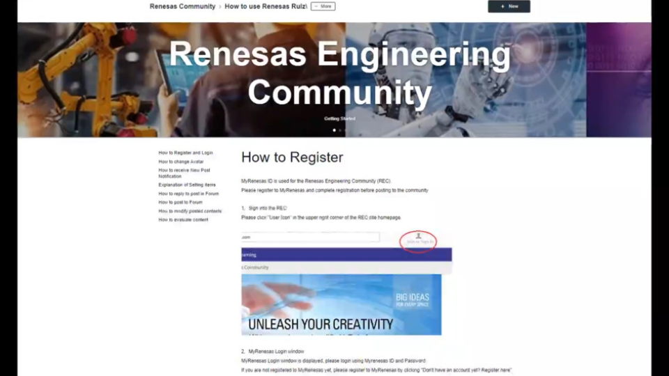 Renesas Engineering Community Introduction