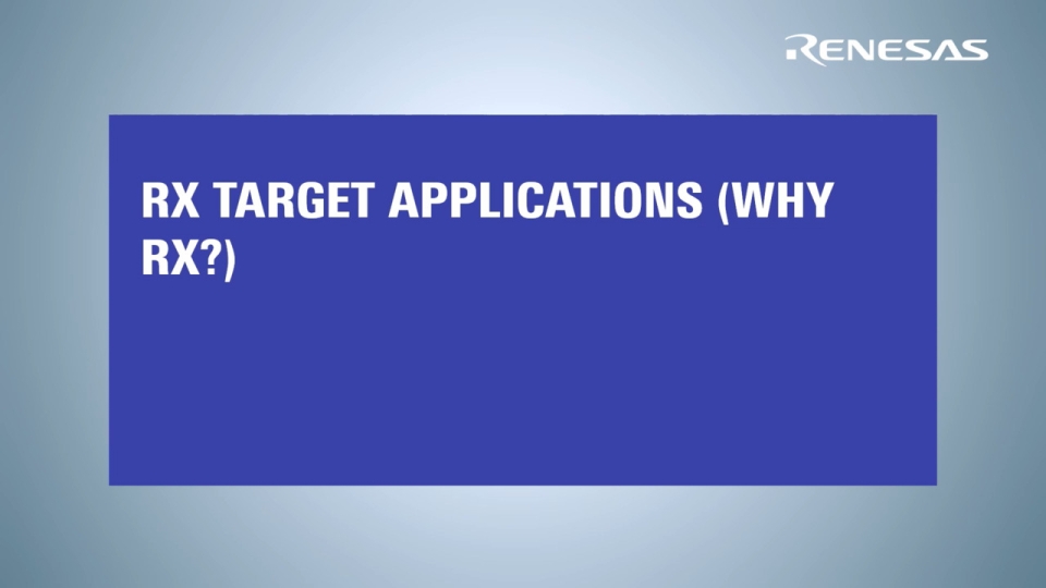 Renesas RX - Target Applications