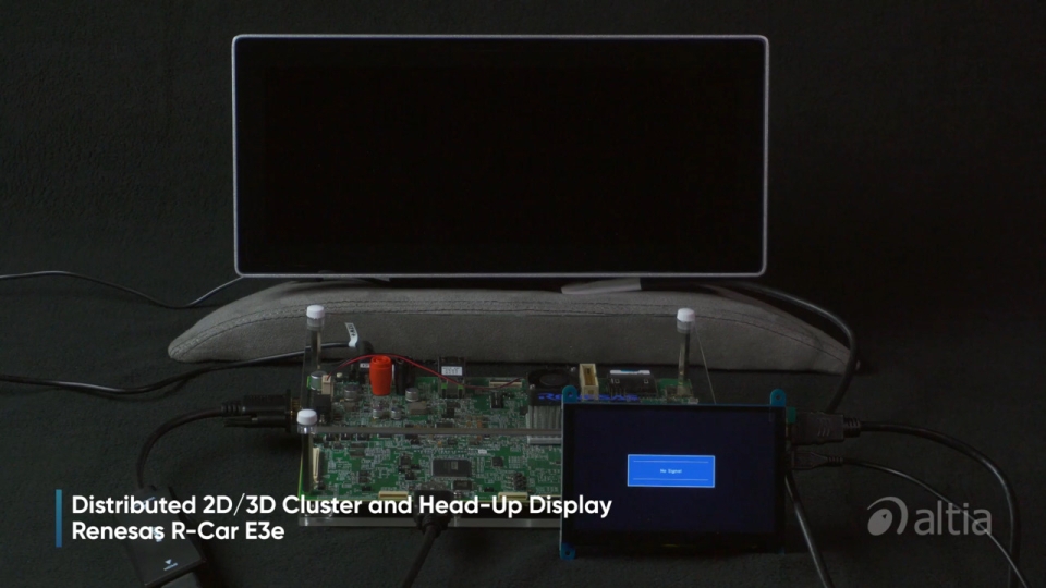 Instrument Cluster + HUD on R-Car E3e (Gen3) (Altia Inc)