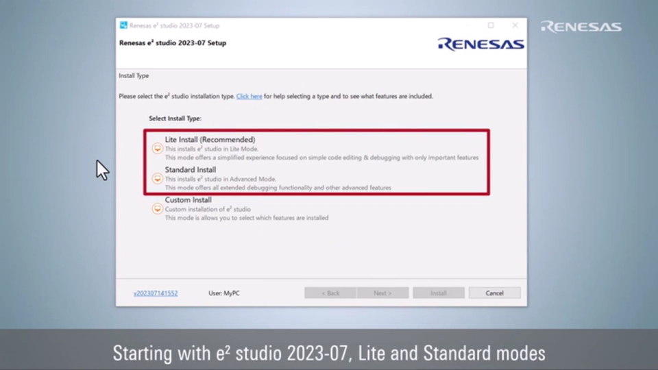 Introducing the Installer with Simplified Operation from e² studio 2023–07