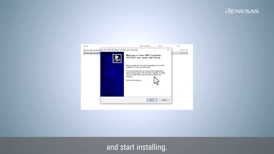 How to Use e² studio for R-Car - Installation of GNU ARM Toolchain