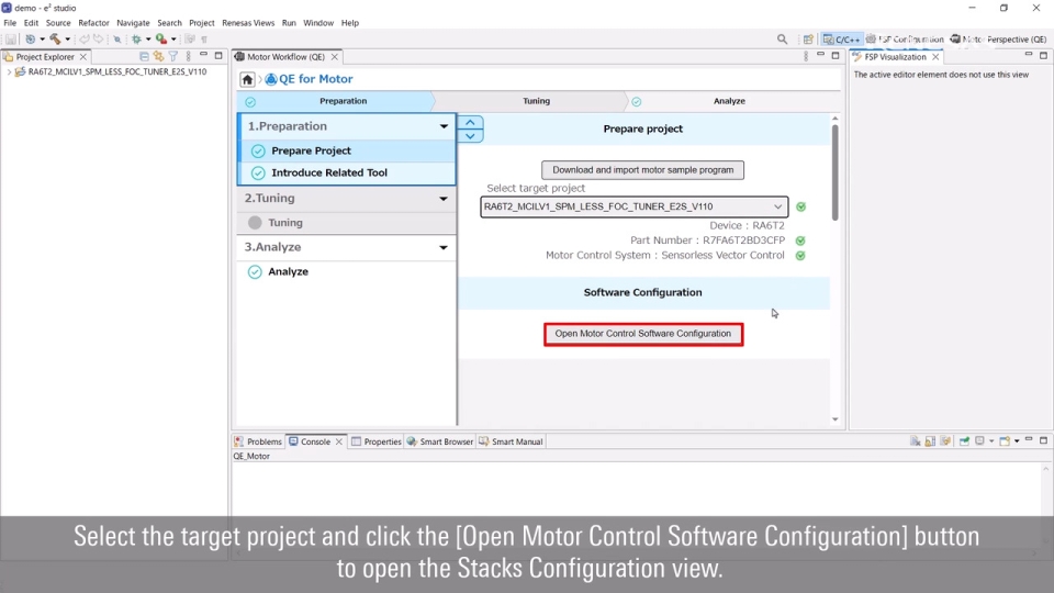 QE for Motor Tutorial: Motor Control Software Configuration for RA Family