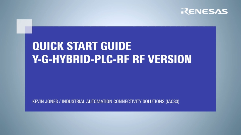 Quick Start Guide - PLC & RF Hybrid System (RF Version)
