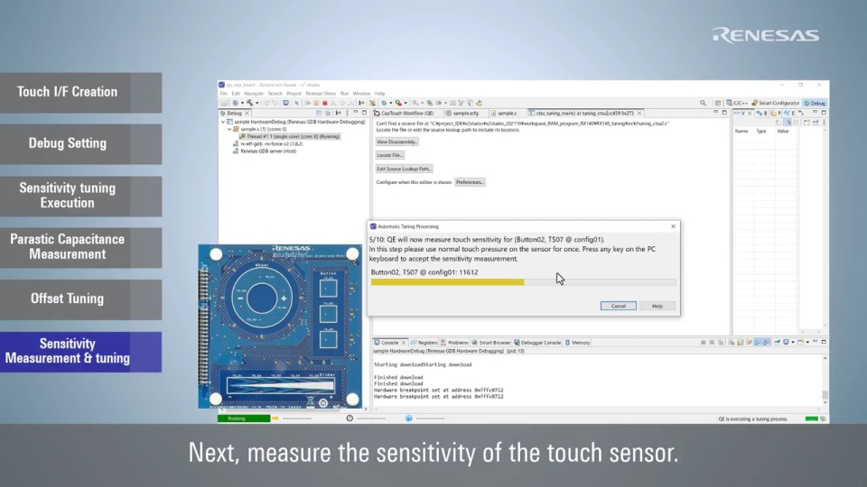 QE for Capacitive Touch Tutorial - Tuning