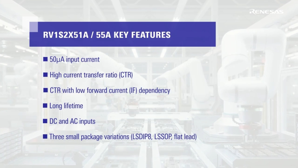 RV1S2x51A/55A Low Input Drive Photocouplers
